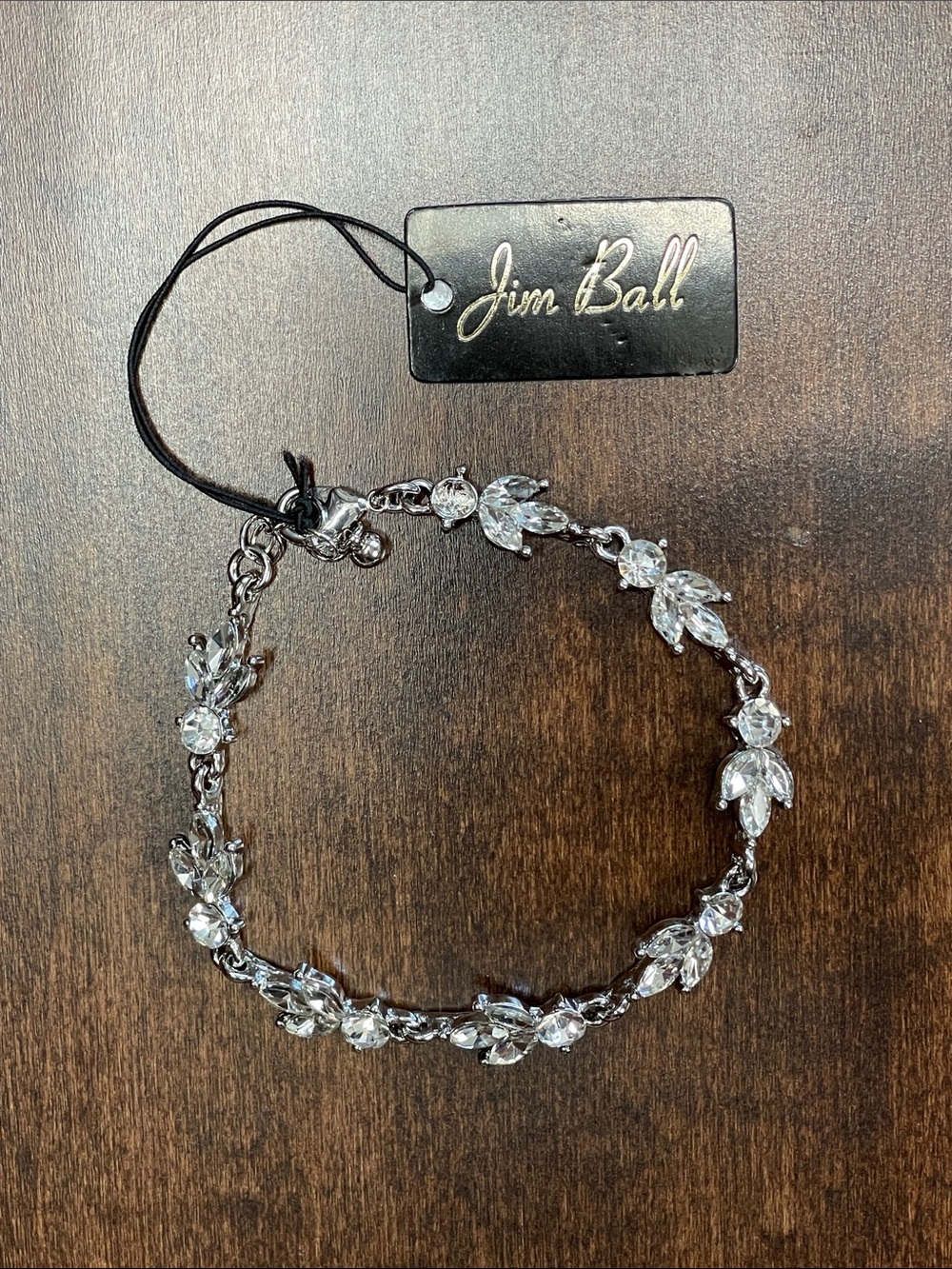 New Jim Ball Cubic Zirconia Marquise Vine Leaf Tennis Bracelet